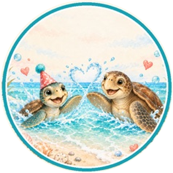 LET'S MAKE A SPLASH! birthday party kit cover: Shelly and Tucker at a pool party